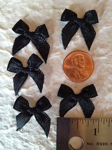 10 Bows Black Satin Bow Paper Piecing Bears Wedding Prom Tuxedo invitations card - Picture 1 of 1