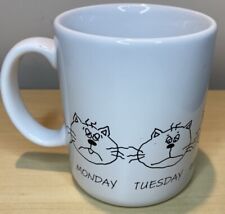 Hallmark Cat Faces Days of Work Week Coffee Mug Monday to Friday Grumpy To Happy