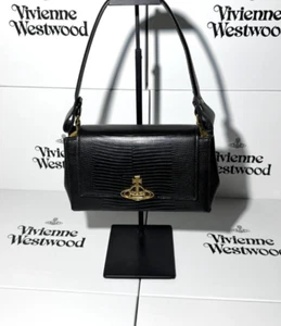 Vivienne Westwood Black Shoulder Bag Synthetic Leather Chain Strap Women NEW - Picture 1 of 12