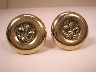 Fleur de Lis BSA Boy Scouts Vintage SWANK Cuff Links - Image 1 of 4