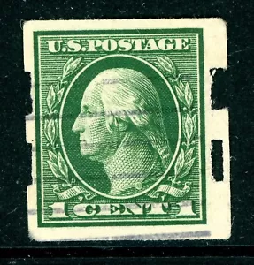 USA 1912 Washington 1¢ Green Schermack Type III Perfs SL Wmk Sc# 408 VFU N108 - Picture 1 of 6