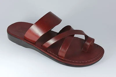 Brown Leather Jesus Roman Sandals For Men Strap Handmade UK (4-15) EU (36-50) - Image 1 of 3