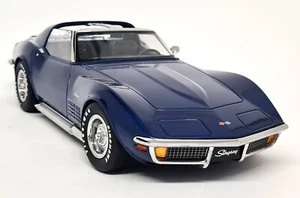 KK 1/18 Chevrolet Corvette C3 Stingray 1972 Metallic Blue Diecast Model Car - Picture 1 of 9