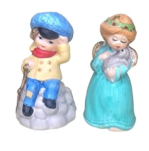 Campanas de Navidad vintage 2 decoraciones navideñas de porcelana - Imagen 1 de 7