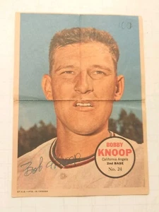 Inserto de póster O-Pee-Chee 1967 escaso #24 Bobby Knoop - Imagen 1 de 4