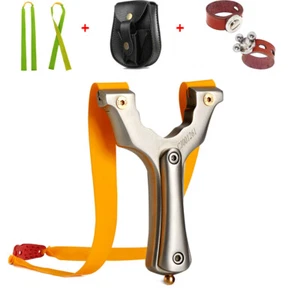 Stainless Steel Hunting Catapult with 2 Rubber Band+2 Magnetic Rings+2 in 1 Case - Picture 1 of 12
