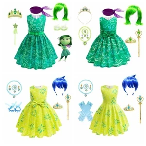 Pop Kids Girls Inside Out 2 Halloween Costume Princess Party Fancy Dress Skirts - Picture 1 of 28