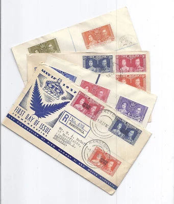 1937 1938 Royal Coronation FDC Lot of 4 Registered - Cook Islands, Seychelles* - Image 1 of 4