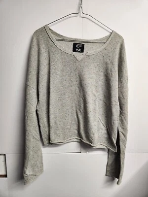 Fox Racing Sweater womens L Grey embroidered logo Long Sleeve Womens (shelf9) - Image 1 of 4