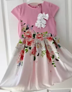 BNWT 🎀 TED BAKER 🎀 girl floral party dress 5-6 years with bows summer wedding - Picture 1 of 14