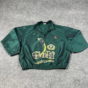 VINTAGE Surf Style Jacket Mens One Size Green Golf World Windbreaker 90s USA - Picture 1 of 13