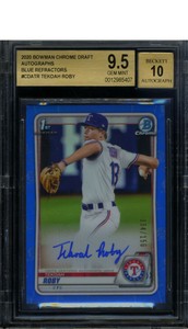 TEKOAH ROBY 2020 Bowman Chrome Draft Blue Refractor Auto Rookie /150 BGS 9.5 GEM
