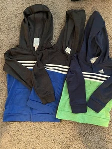 adidas hoodie lot Of 3 Size 4, 5, 7 . Blue And Green - Picture 1 of 5