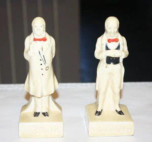 Antique Pair of Porcelain Dickens Figurines Newman Noggs & Insp Bucket Germany - Picture 1 of 5