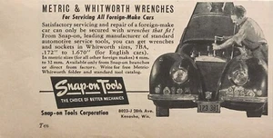 Herramientas a presión Kenosha WI llaves métricas y Whitworth anuncio impreso vintage 1952 - Imagen 1 de 4