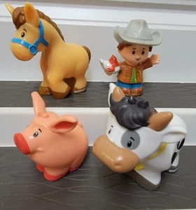 Fisher Price Little People Farmer with Cow and Pig/ Horse Lot of 4 - Picture 1 of 6