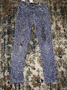 Mini Boden Girls Blue Star Print Skinny Jeans Size 8 Years  - Picture 1 of 3
