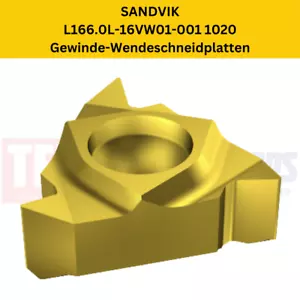 10 x SANDVIK L166.0L-16VW01-001 1020 Gewinde-Wendeschneidplatten - Picture 1 of 1