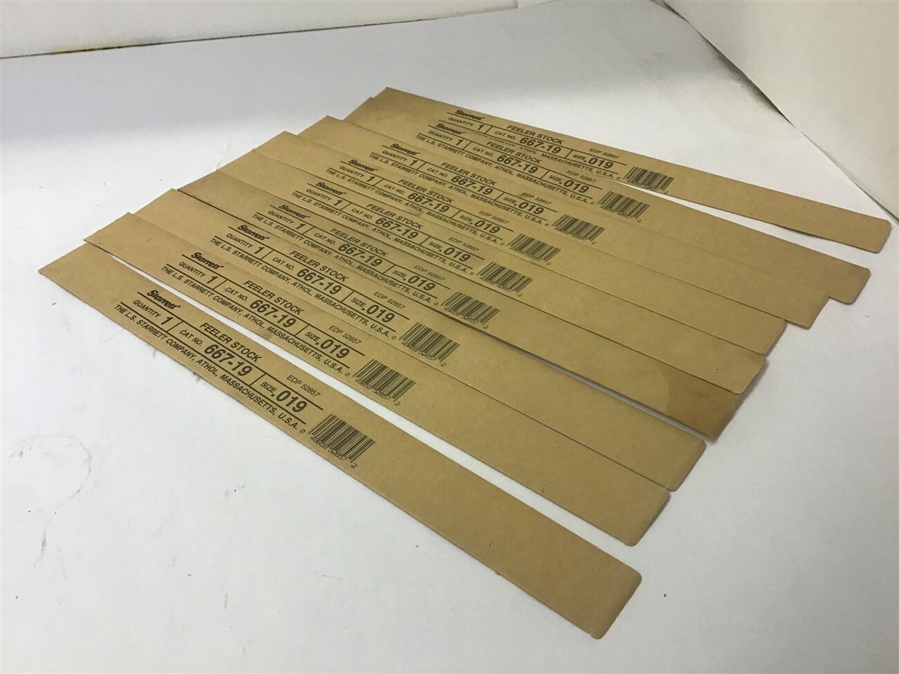 Starrett 667 19 Feeler Stock 0 019 Size 9 Pcs Ebay