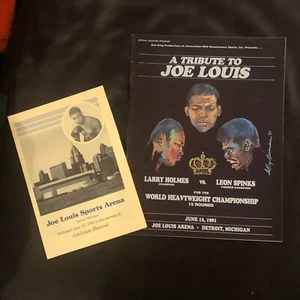 1981 Larry Holmes v. Leon Spinks Boxing Ticket/Pass & Programs - Picture 1 of 2