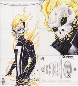 2014 Marvel Premier 3-Panel Sketch Card Santos Ghost Rider - Picture 1 of 1