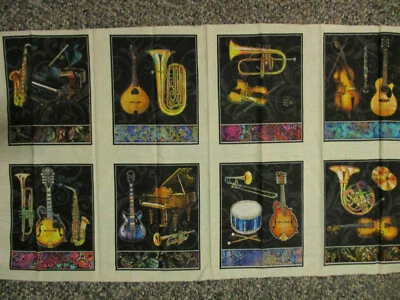 GUITARMUSIC INSTRUMENTS MORE FINE TUNING TAN DIGITAL 8 BLK COTTON FABRIC PANEL  - Image 1 of 4