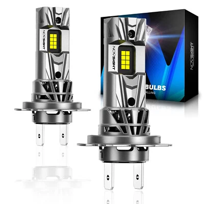 NOVSIGHT 2x H7 LED Headlight Bulbs Kit High Low Beam 6500K Super White No Error - Image 1 of 4