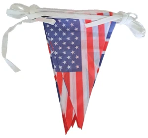 Bandera de la amistad de Estados Unidos y Reino Unido de 5 m de largo con 12 banderas - HECHA EN REINO UNIDO - ÚLTIMA - Imagen 1 de 3