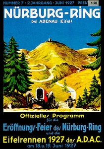 1927 Gare Auto e Motociclistiche - Nürburgring - Poster Copertina Programma - Foto 1 di 1