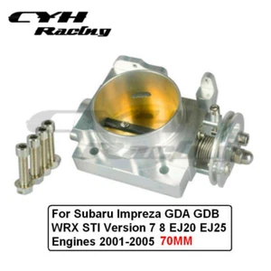 70MM Aluminum Throttle Body For Subaru Impreza WRX STI EJ20 EJ25 Version 7 8 - Picture 1 of 3