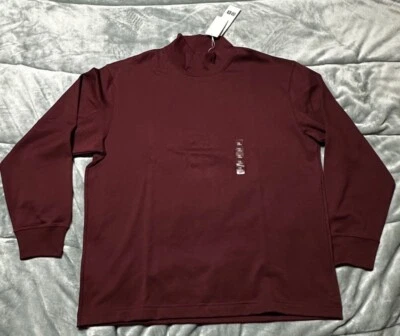 TALLA XL UNIQLO CUELLO ALTO CEPILLADO MANGA LARGA SUDADERA Borgoña Foto 1 de 4