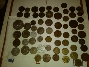 64 - COIN LOT WITH OLD/VINTAGE COINS. GERMAN, ENGL, CANADA MORE - Picture 1 of 6