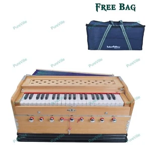 9 Stopper Chudidaar Multi Bellow 42 Key 2 Reed Harmonium With Bag - Picture 1 of 18