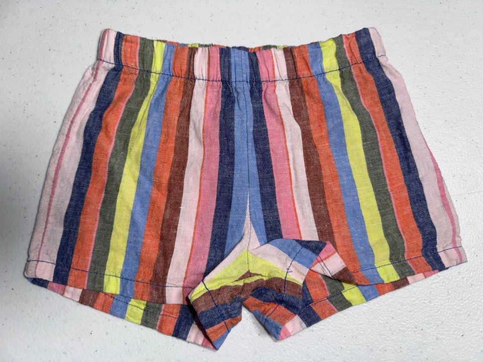Pantalones Cortos Carter's Mezcla de Lino Multicolor Rayas Talla 12M Nuevos sin Etiquetas Foto 1 de 1