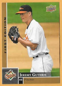 JEREMY GUTHRIE BALTIMORE ORIOLES #27 - UPPER DECK FIRST EDITION NM-MT 2009 - Picture 1 of 2
