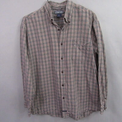 Structure Mens Button Up Shirt L Red Blue Thick Knit Houndstooth 90s Y2K - Image 1 of 4