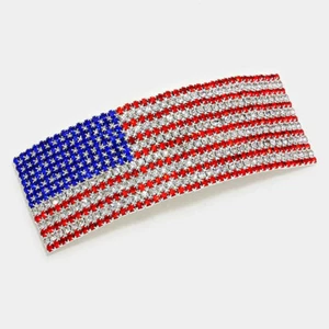 Crystal USA flag hair barrette - Picture 1 of 2