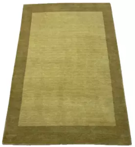 Handgefertigter Wollteppich 140x200 cm Hochwertig Olivbraun Sandbeige Modern 190 - Bild 1 von 7
