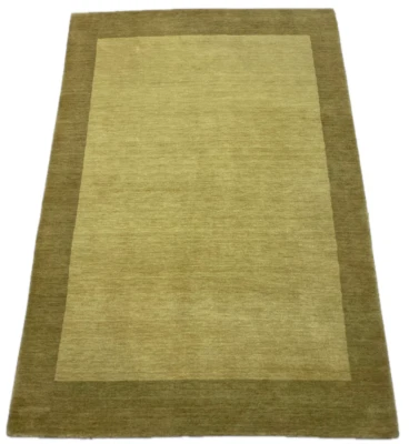 Handmade Wool Carpet 140x200 CM Valuable Olive Brown Sand Beige Modern 190 - Image 1 of 4