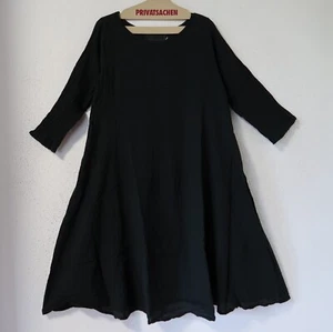 PRIVATSACHEN Crinkel Tunika-Kleid IDENTÄTER 48-50-52 (3) Ecokattun 'kaviar' - Bild 1 von 3