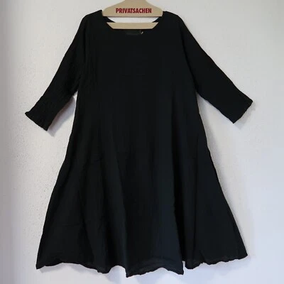 PRIVATSACHEN Crinkel Tunika-Kleid IDENTÄTER 48-50-52 (3)  Ecokattun 'kaviar' - Bild 1 von 3