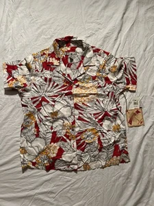 NEU Caribbean Joe - Kurzarm geknöpft - Blumenmuster hawaiianisch. Größe XL. 2005 - Bild 1 von 6