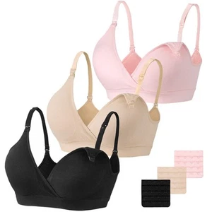 Vinfact 3 Pack Nursing Bras for Breastfeeding Seamless V Neck Maternity Bra W... - Picture 1 of 7