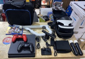 PlayStation 4 Slim PS4 Console CUH-2200A W/ VR Headset Set, Aim Controller ETC