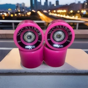 Ruote per skateboard e cuscinetti Abec-7 rosa caldo 60 mm 85 A set calibro X skate - Foto 1 di 4