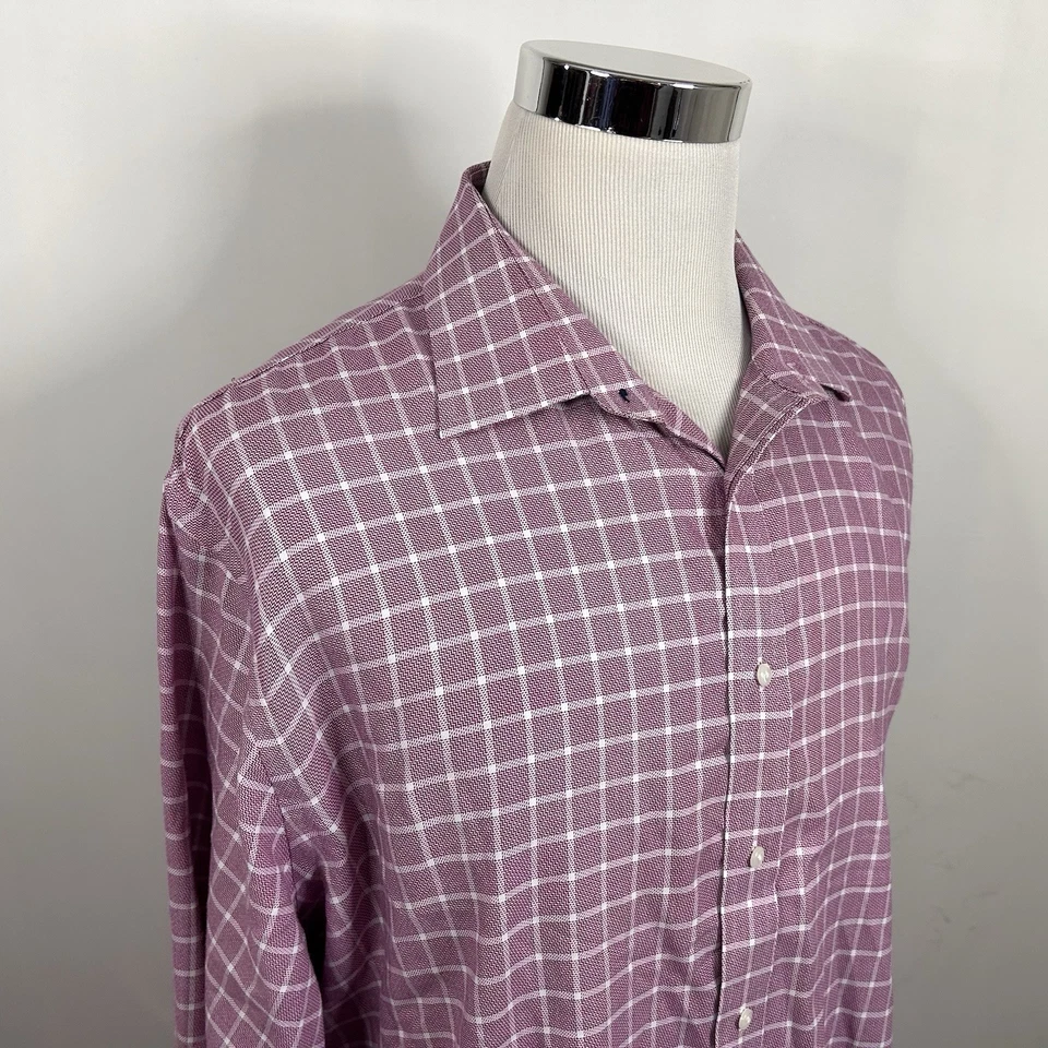 Camisa de Vestir Nordstrom 17.5 37/38 Ajuste Tradicional Tecnología Inteligente Roja Blanca a Cuadros Foto 1 de 4