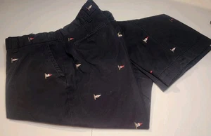 Polo Ralph Lauren Pants Mens 42x30 Navy Embroidered Sailing Flags Regatta Twill - Picture 1 of 10