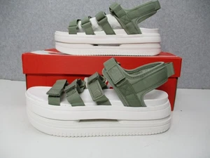 Nike Icon Classic Sandal Shoes Womens Size 10 Platform Green White - Picture 1 of 9