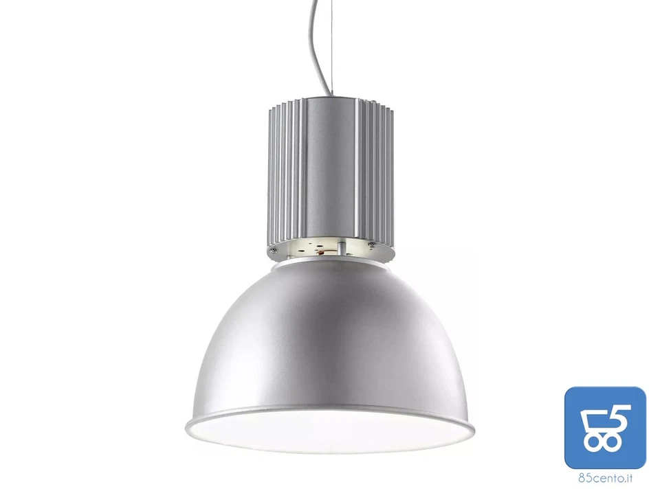 IDEAL LUX HANGAR Lampadario Anodizzato Alluminio 60W E27 32cm a Sospensione - Immagine 1 di 4