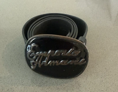 🖤 Cinturón Emporio Armani Cuero Negro Hombre EU 107/50 – Logo Hebilla Italia Foto 1 de 4